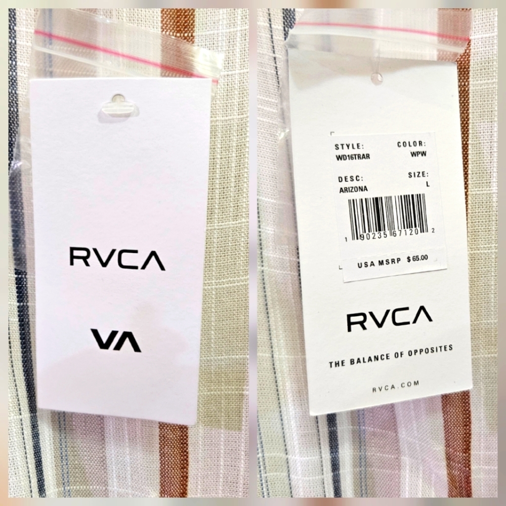 RVCA White MultiColor Striped Sleeveless Button-Down Arizona Dress,Large,NWT - Picture 14 of 16